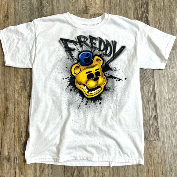 Boys Graphic T Shirt with Freddy Bear and Splatter paint design - Picture 6 of 7